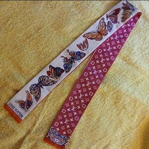 Louis Vuitton Monogram World Of Love Bandeau Twilly Scarf Bag Charm Accessory